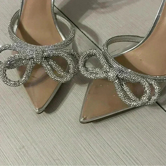 inc international concepts Women Slingback Stiletto Dress Pump Silver Bling 6M - Picture 6 of 13